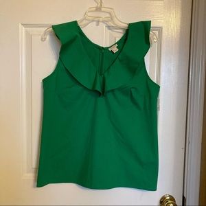 J. Crew women’s ruffled collar sleeveless blouse size 6